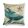 Pillowcase Sofa Cushion Cover Decoration Linen Pillow Case Decorative Pillow Marine Pattern Sofa Throw Pillow Cover Couch