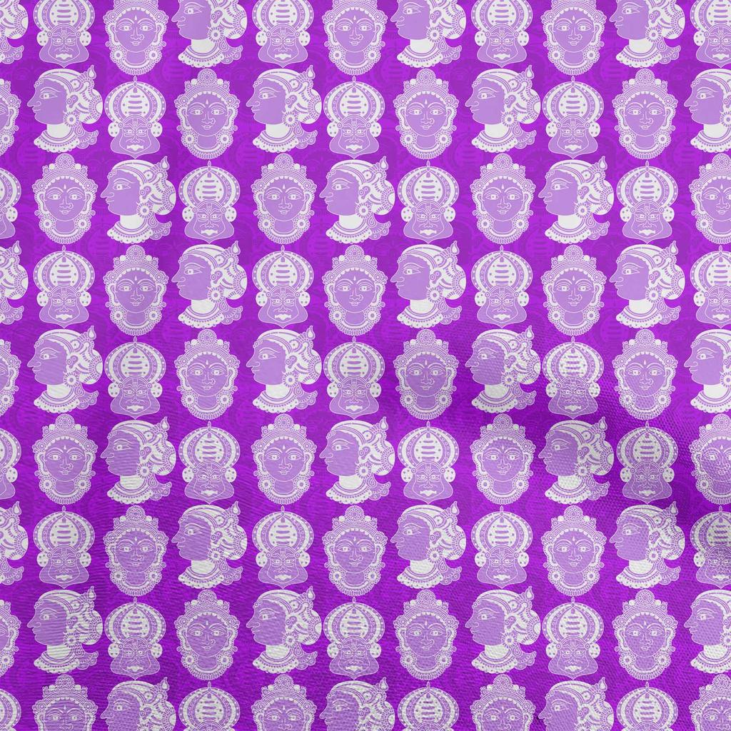 oneOone Cotton Flex Gamboge Yellow Fabric Kathakali Mask Sewing Craft Projects Fabric Prints By Yard 40 Inch