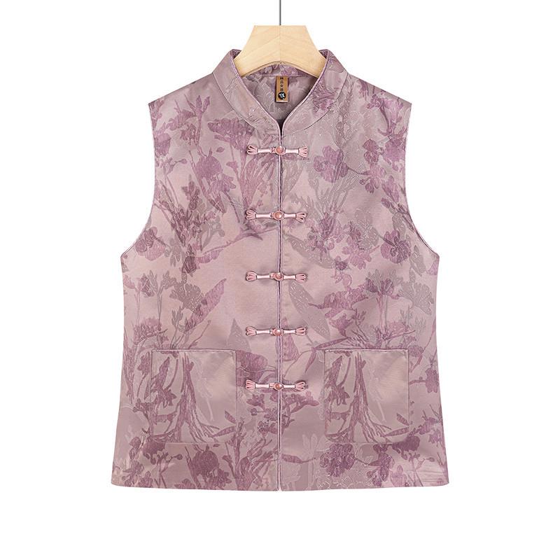 

Stylish Plus Size Vest for Middle-Aged Women: Grandma & Mom Style, Ideal for Spring/Autumn, Ages 60-70 5XL - Recommended 150-165 lbs красный