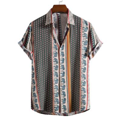 1/2 New Men'S Fashion Trend Printed Short Sleeve Shirt