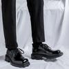 Men Luxury Fashion Patent Leather Shoes Lace-up Oxfords Shoe  Designer Square Toe Sneakers Wedding Party Platform Footwear