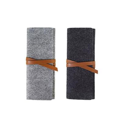 TEHAUX Pencil Felt Pencil X X School Stationery Portable Roll-Up Case, Holder, Foldable, Lightweight, 20.4 8.5 3cm, Pouch, Student,