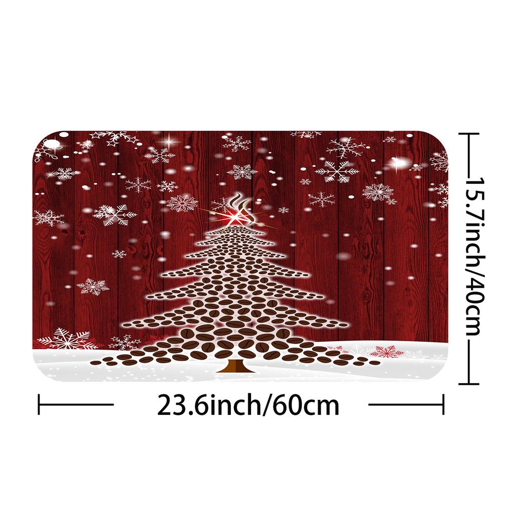 1Pc Waterproof Shower Curtain With Hooks Christmas Snow Scene Bathtub Curtain Soft Floor Rugs Non-Slip Bath Mat Bathroom Decor