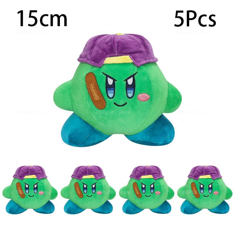 5 Pcs/Lot Anime Kirby Plush Doll Toys Kawaii Star Kirby Swimming Sword Bread Kirby Collection Christmas Birthday Gift for Kid