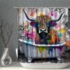 Various Style Bathroom Curtain With Hooks Waterproof Easy Clean Simple Install For Home Hotel Apartment Decor