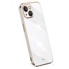 XINLI For iPhone 15 Plus Electroplated Gold Edge Anti-scratch Phone Case TPU Back Cover