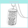 Stylish Fashion Necklace Dog Tag For My Son Daughter Dad Mom Ideal Birthday Gift