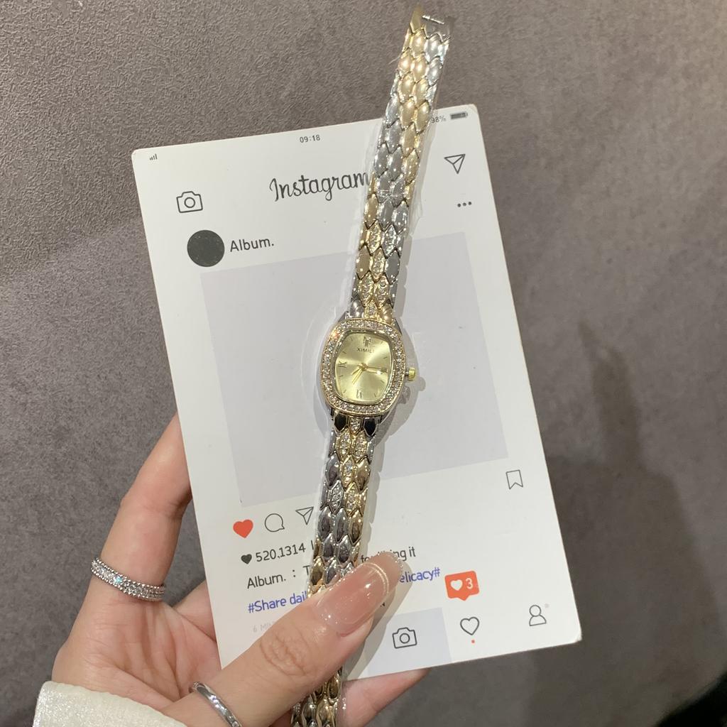 26 Temperament Business Damen Stahlarmband Armbanduhr Beamter Student Luxus Diamantbesetzt Leichter Luxus Exquisit Quarz