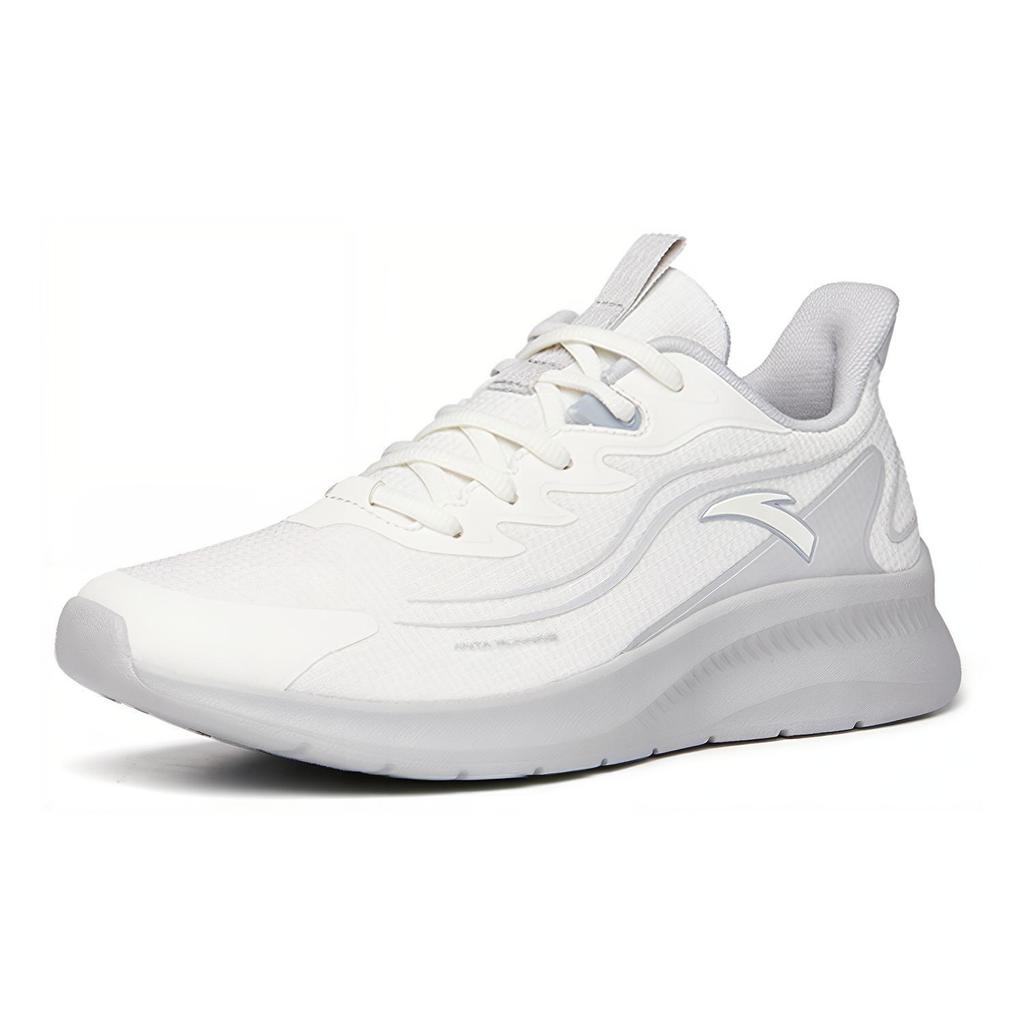 New Anta Running Collection Cushioned Slip Resistant Abrasion Resistant Breathable Low Top Running Shoes Men's White Gray 912235581-2