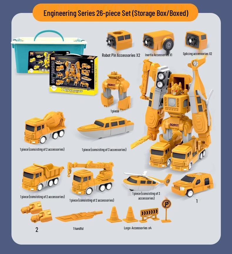 Magnetic Construction Toy Set: Educational Robot & Vehicle Assembly for Kids