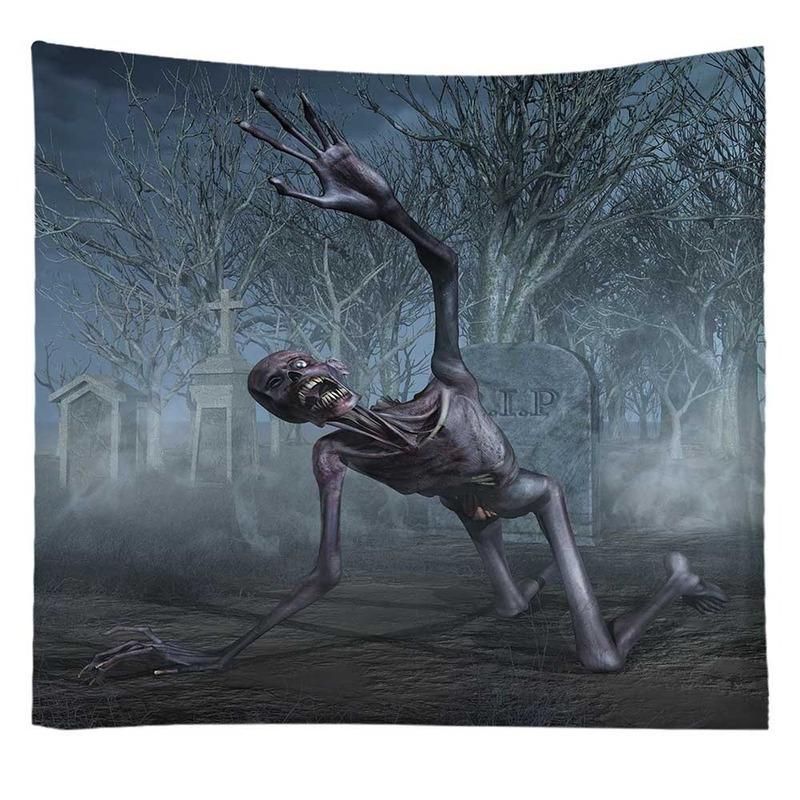Home decoration halloween ghost print tapestry wall hanging European and American ins halloween decoration 230x180cm tapiz