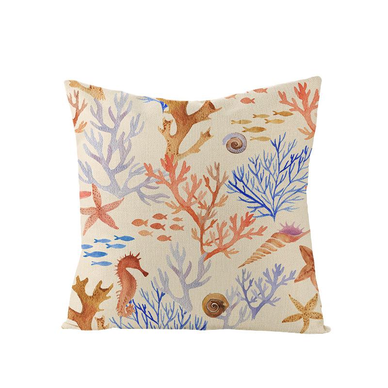 Home Marine Life Polyester Printed Pillow Case Combination Car Pillow Cushion Cover