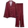 Silk Couple Pajamas: Women's & Men's Long Sleeve Plus Size Set for Spring and Autumn
