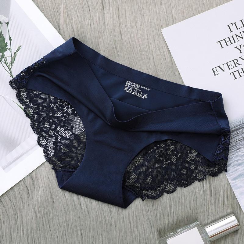 Damen Slips Exquisite Spitze Unterwäsche Seidensatin Sexy Nahtlos Mädchen Lingerie Damen Slips Übergröße Komfort Unterhosen