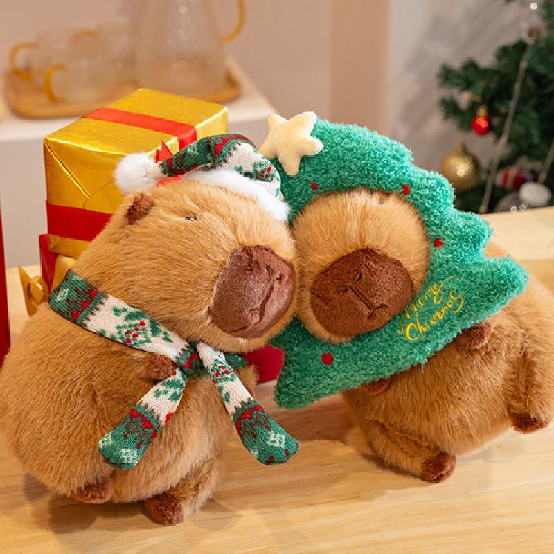 Adorable Christmas Series Capybara Plush Toy For Kids Featuring Soft Pp Cotton Filling And Cute Designs