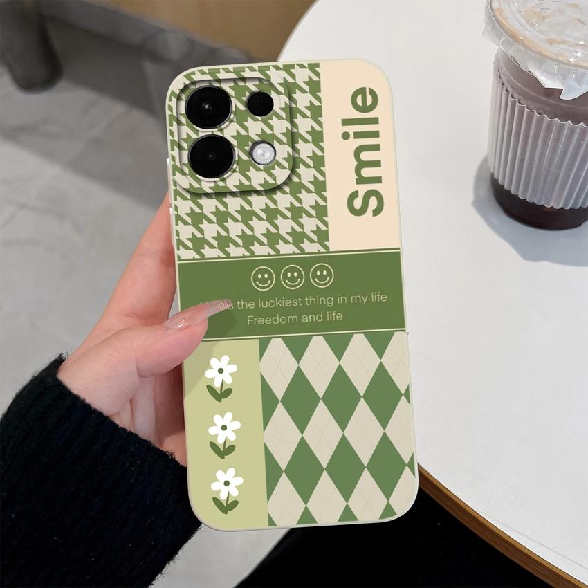 Cover Case For Oppo Realme 5 6 7 10 8 9 Pro Plus A5X K13 A5 Fashionable Checkered Patterns Liquid Silicone Anti Slip Housing For Oppo Cellphone Casing