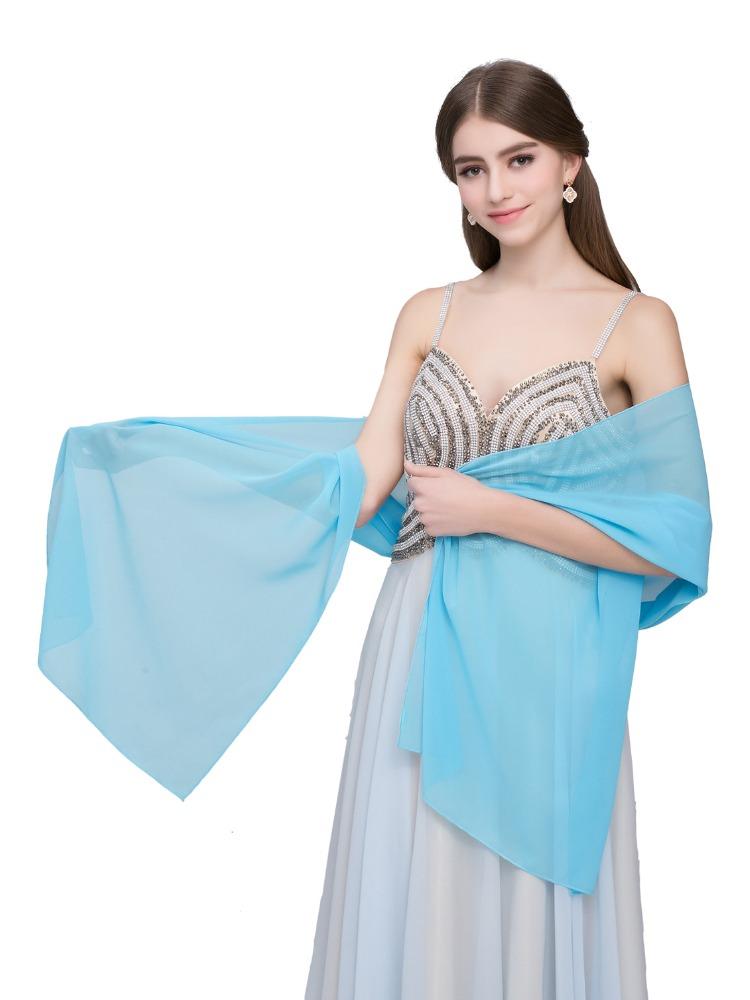 Chiffon Shawl for Women Lightweight Scarves Beach Towels Sun-protective Shade-providing Decorative Scarves Neck Warmers and Evening Gown Scarves 190*49cm небесно-голубой