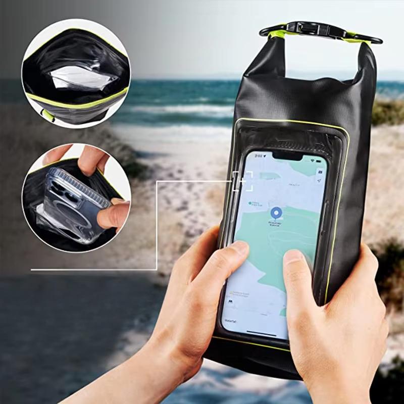 2L Wasserdichter Trockensack für Schwimmen Kajakfahren Trekking Rafting Surfen Bootfahren Tragbarer Touchscreen Outdoor Aufbewahrungsrucksack