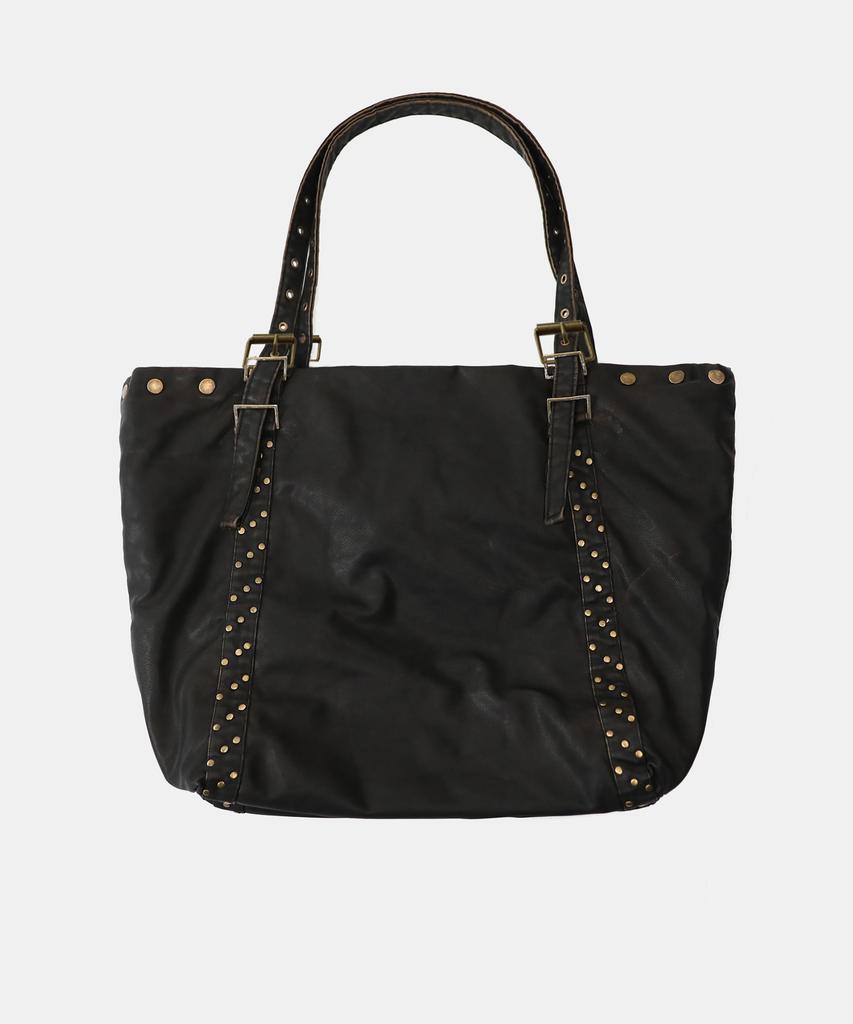 Badblood Studded Leather Shopper Bag - Washed Black