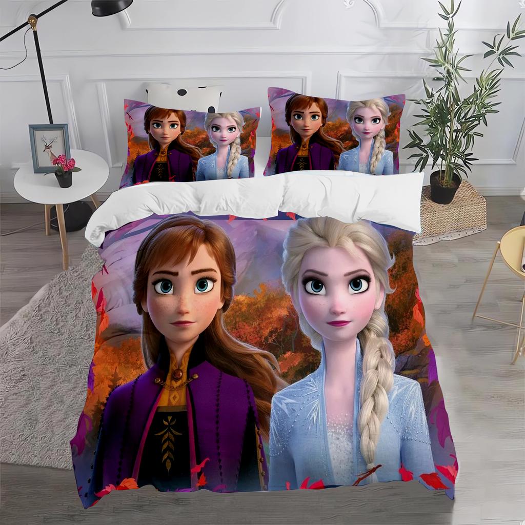 Frozen Cartoon Quilt Cover Cute Printed Comforter 100% Polyester Bedding Anime Duvet Twin Size Children Gift Various Sizes
