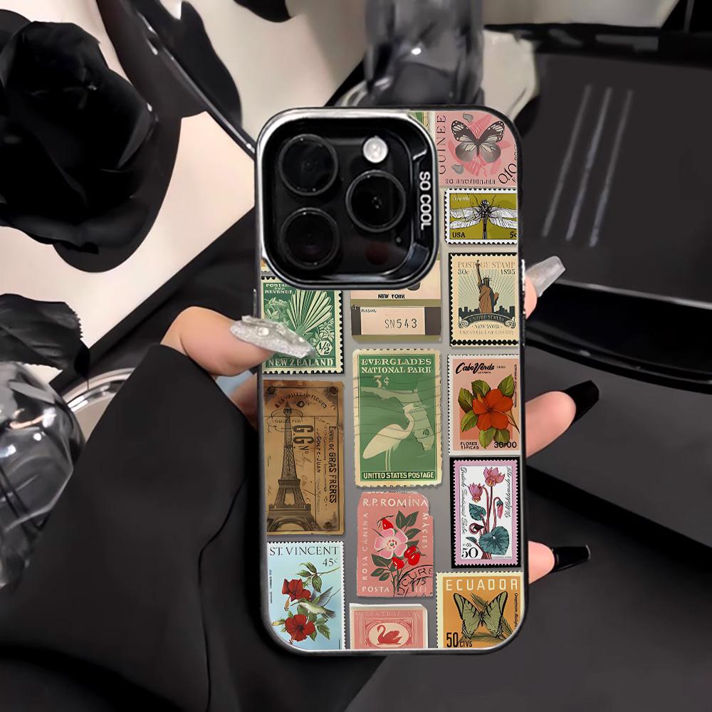 Ocean World Printed Phone Case for iPhone 16 15 14 13 12 11 Pro Max 16E Laser Plated Rice Resistant Hard Phone Case