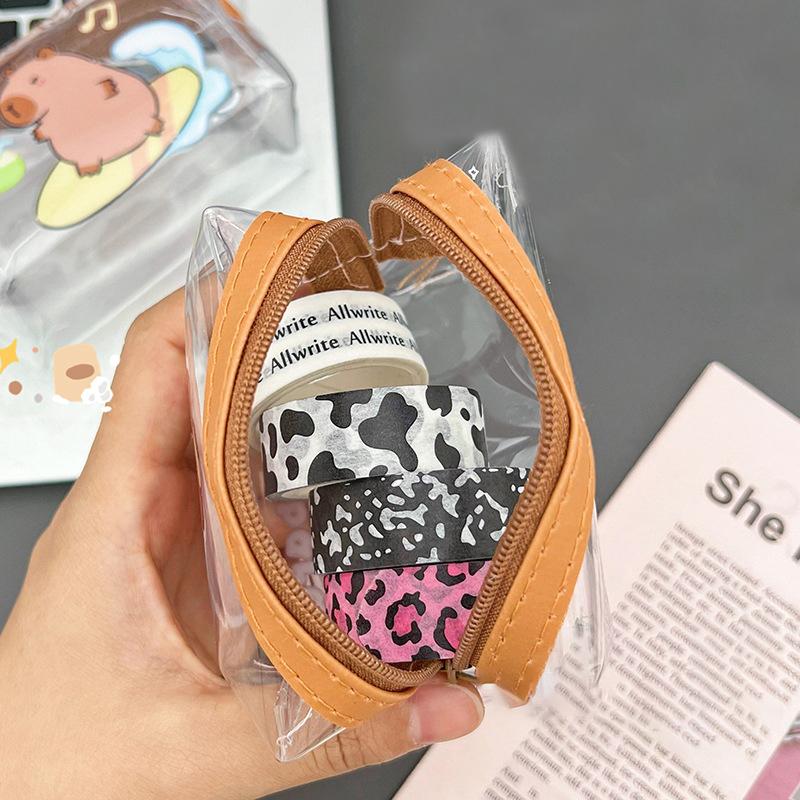 Cute Capybara Coin Storage Bag Transparent Coin Purses Cartoon Lovely Wallet Clear Bags