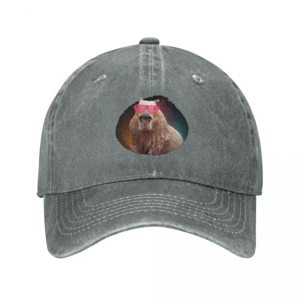 Vintage Capybara Gift Baseball Cap Unisex Distressed Denim Snapback Hat Funny Animals Outdoor Activities Hats Cap