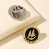 Brooch Pin Sparkling Rhinestones Inlaid Sailing Ship Pattern Smooth Polished Surface Suit Neck Badge Anti-exposure Buckle