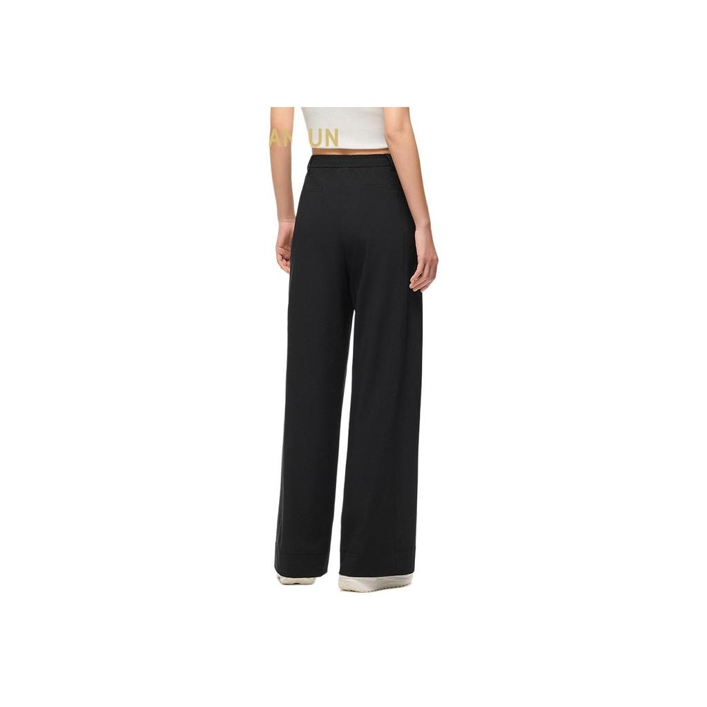 Anta Champion All-Weather Series Comfortable Fashionable Simple Versatile Solid Color Loose Straight Leg Zipper Casual Pants Women Bottoms 162520503-3