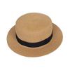 Flat Top Small Edge Straw Hat Men's Summer Vacation Shading Sun Protection Beach Hat Versatile Fashion Small Fresh Trendy Hat Women