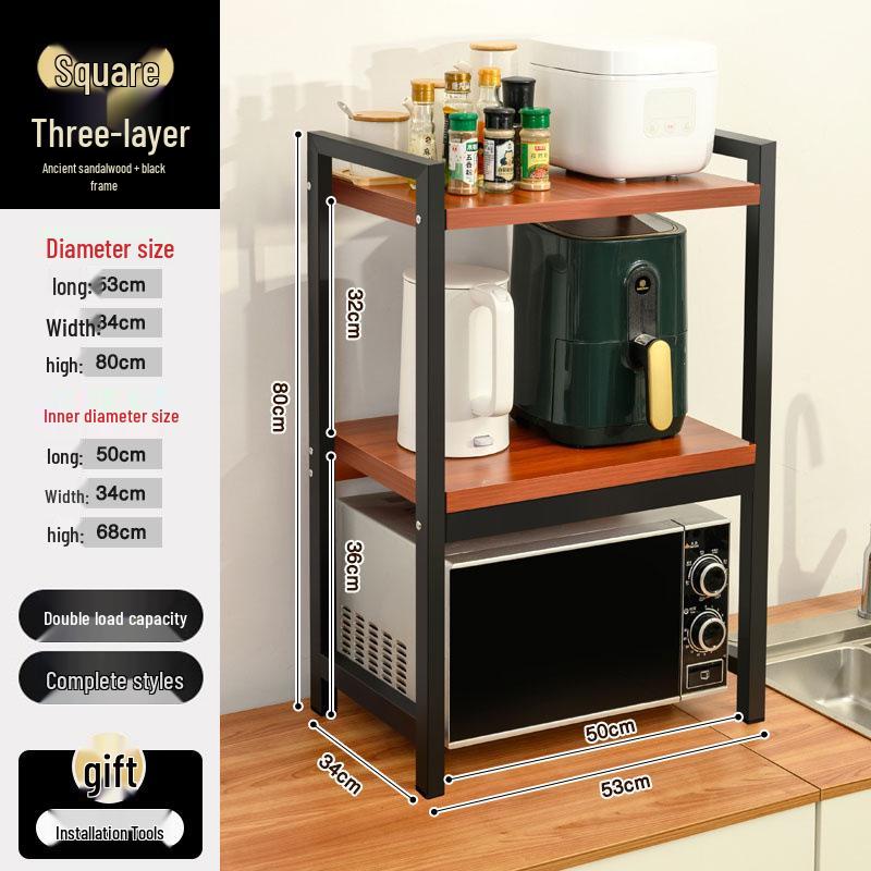 Multi-layer Kitchen Storage Rack for Microwave, Oven, and Rice Cooker