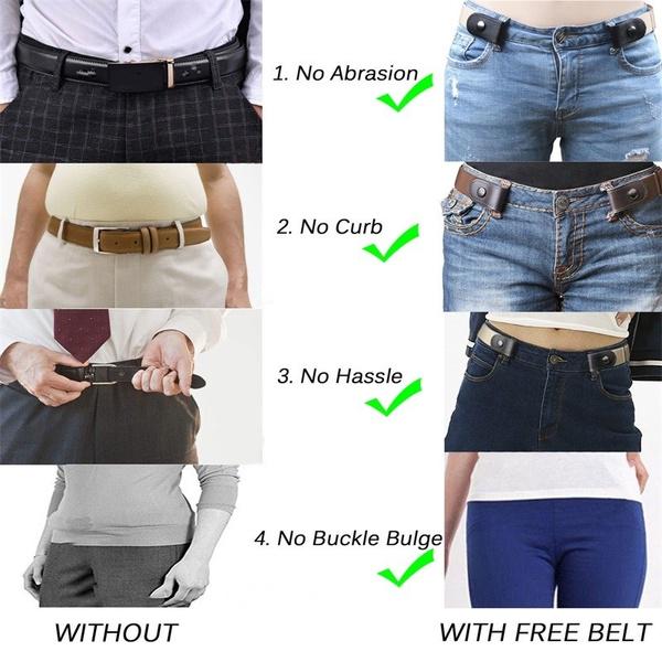 Buy No Buckle Stretch Belt Elastic Waist Belts For Jeans Pants Women Men Adjustable Stylish at