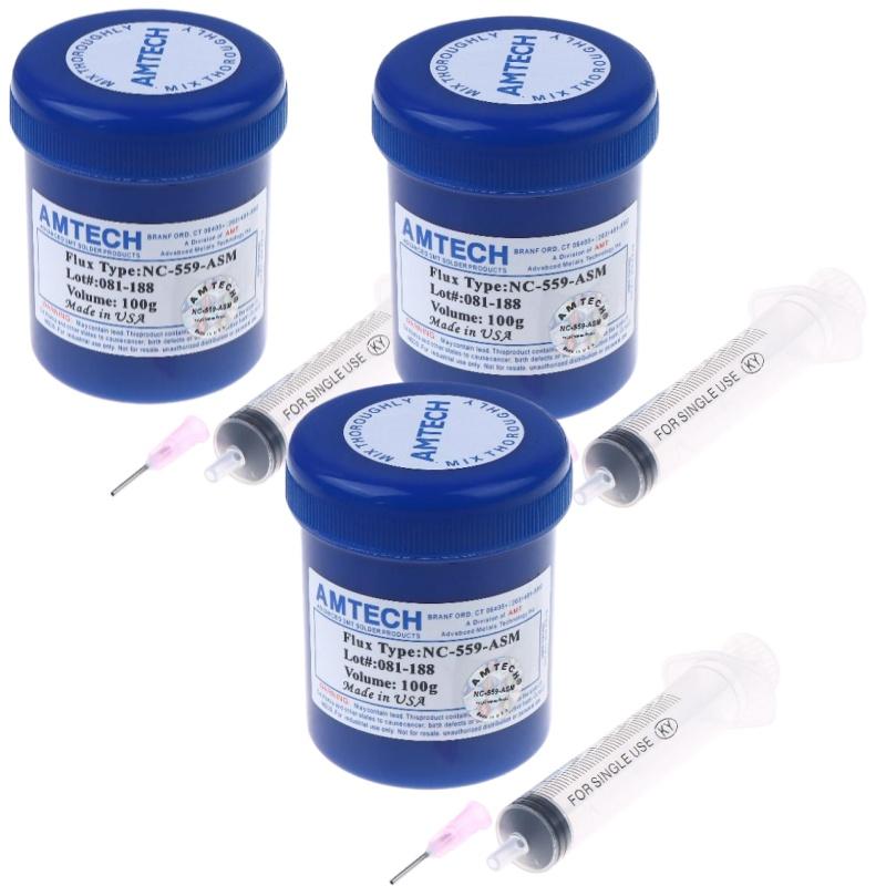 1 Set 100G Flusso per Saldatura No-Clean Affilatore per Punta Saldatore Saldatura Riparazione PCB Saldatura Flusso Nc-559-Asm per Saldatura