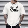 Men Fashion Crew Neck Short Sleeve Letter Print Sleeve Cotton T Shirt Top