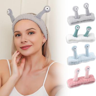 Čelenka Snail Decor Face Wash Čelenka pohlcující vodu Spa Čelenka z plyšové tkaniny Vysoce elastická čelenka