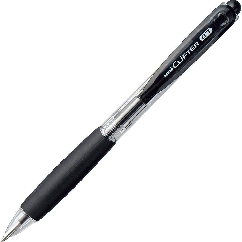 Mitsubishi Pencil Clifter 0.7mm Black Oil-Based Ballpoint Pen - 10 Pack