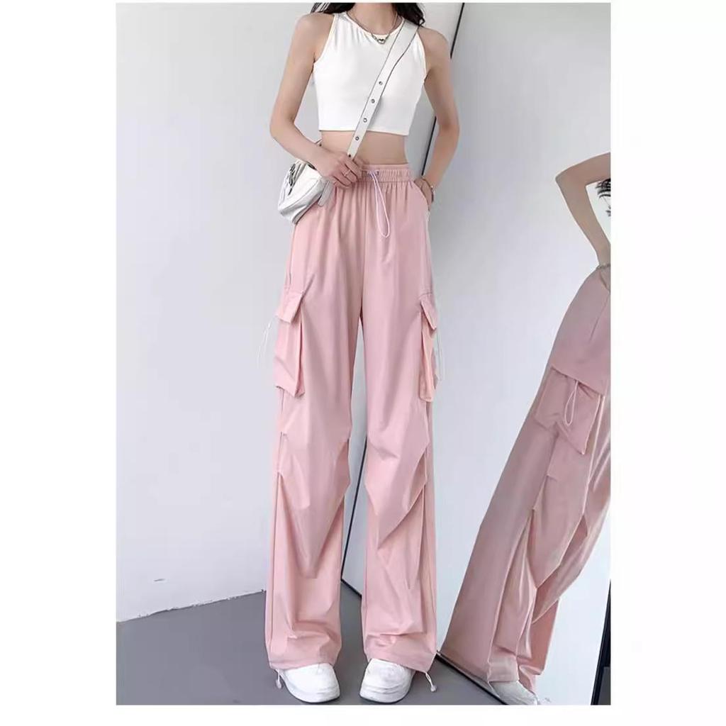 Dámské Petite Černé Rychleschnoucí Kalhoty s Rovnými Nohy a Širokými Nohy pro Volný Čas a Sporty v Létě 2024