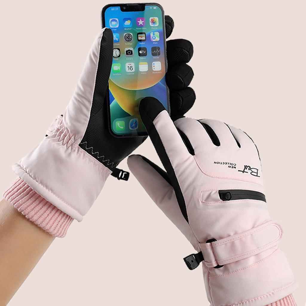 Ski Gloves Winter Warm Touchscreen Waterproof Snowboard Riding Gloves With Thick Fleece Lining Anti-Slip for Women Men 1 Pair