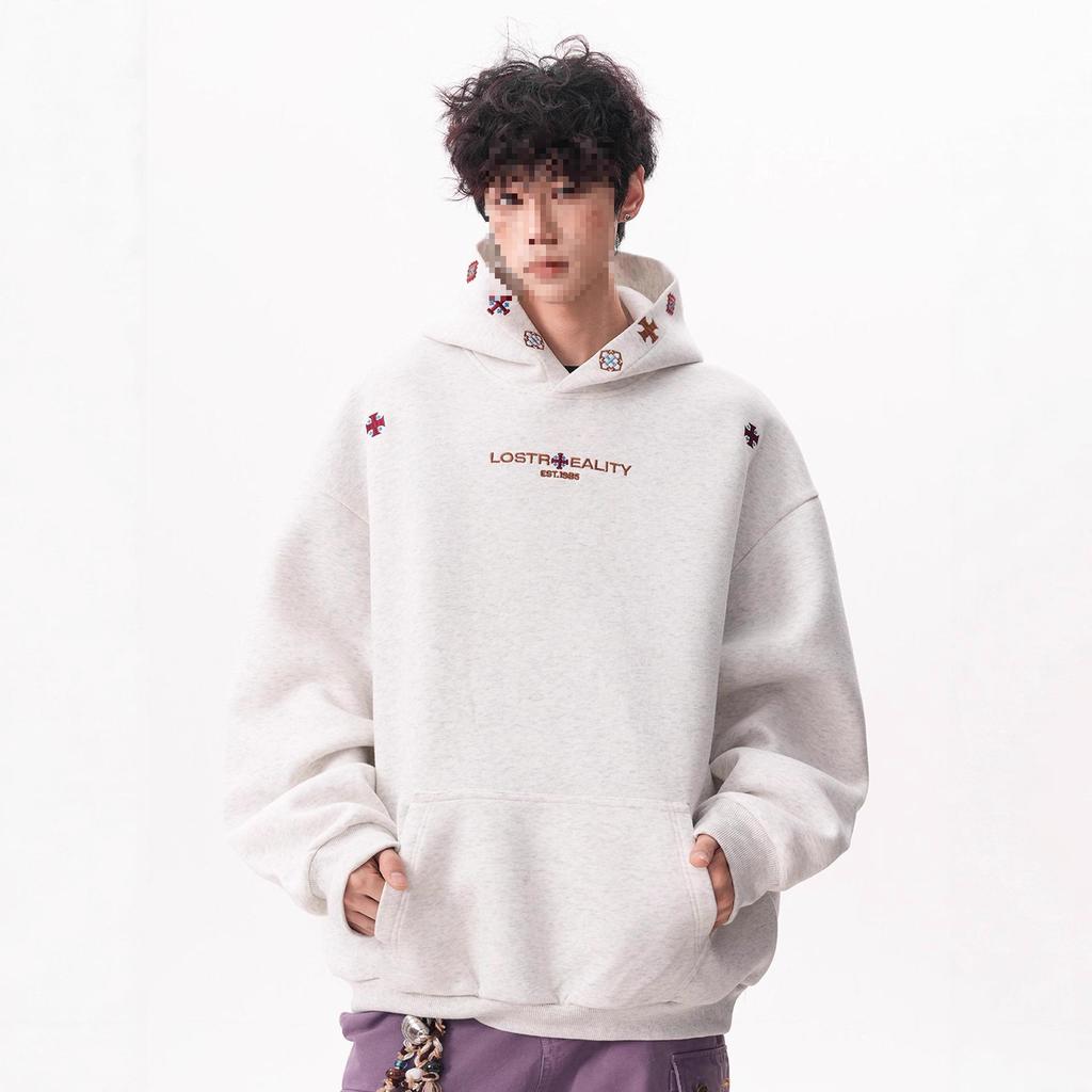 Unisex Heavyweight Embroidered Ethnic Hoodie - Autumn Street Style Long Sleeve