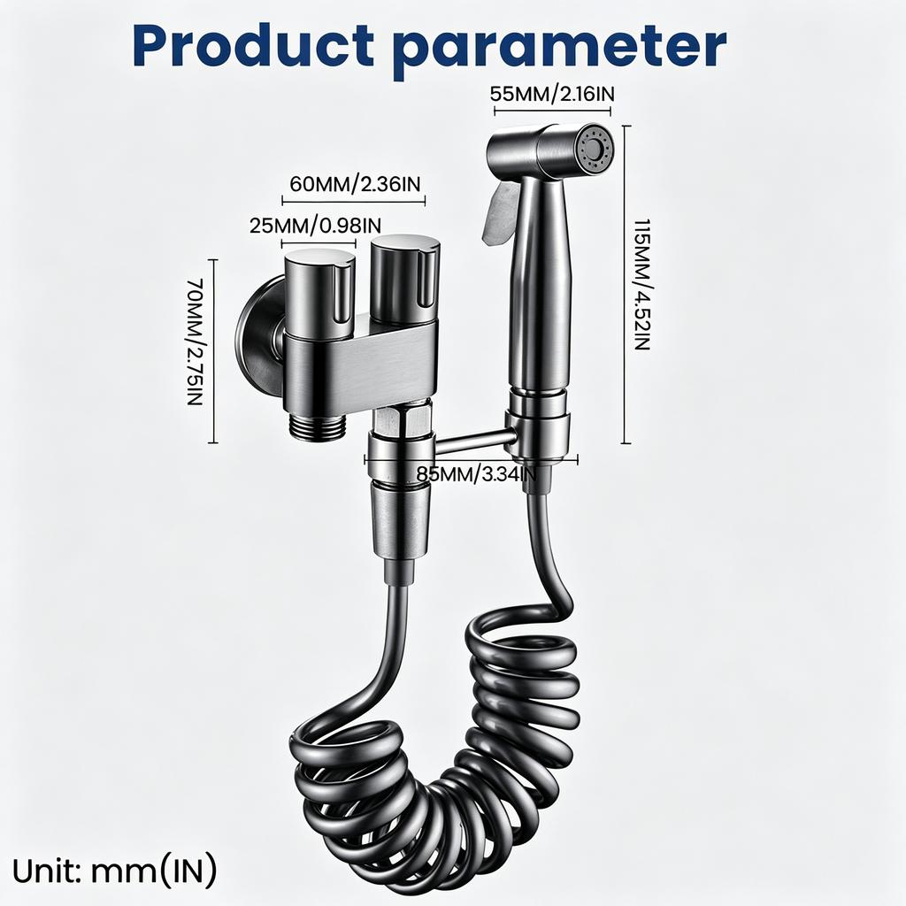 1Set Bidet Hand Held High Pressure Toilet Spray With Dual Mode Nozzle Is Very Suitable For Bathroom Cleaning And Toilet Flushing