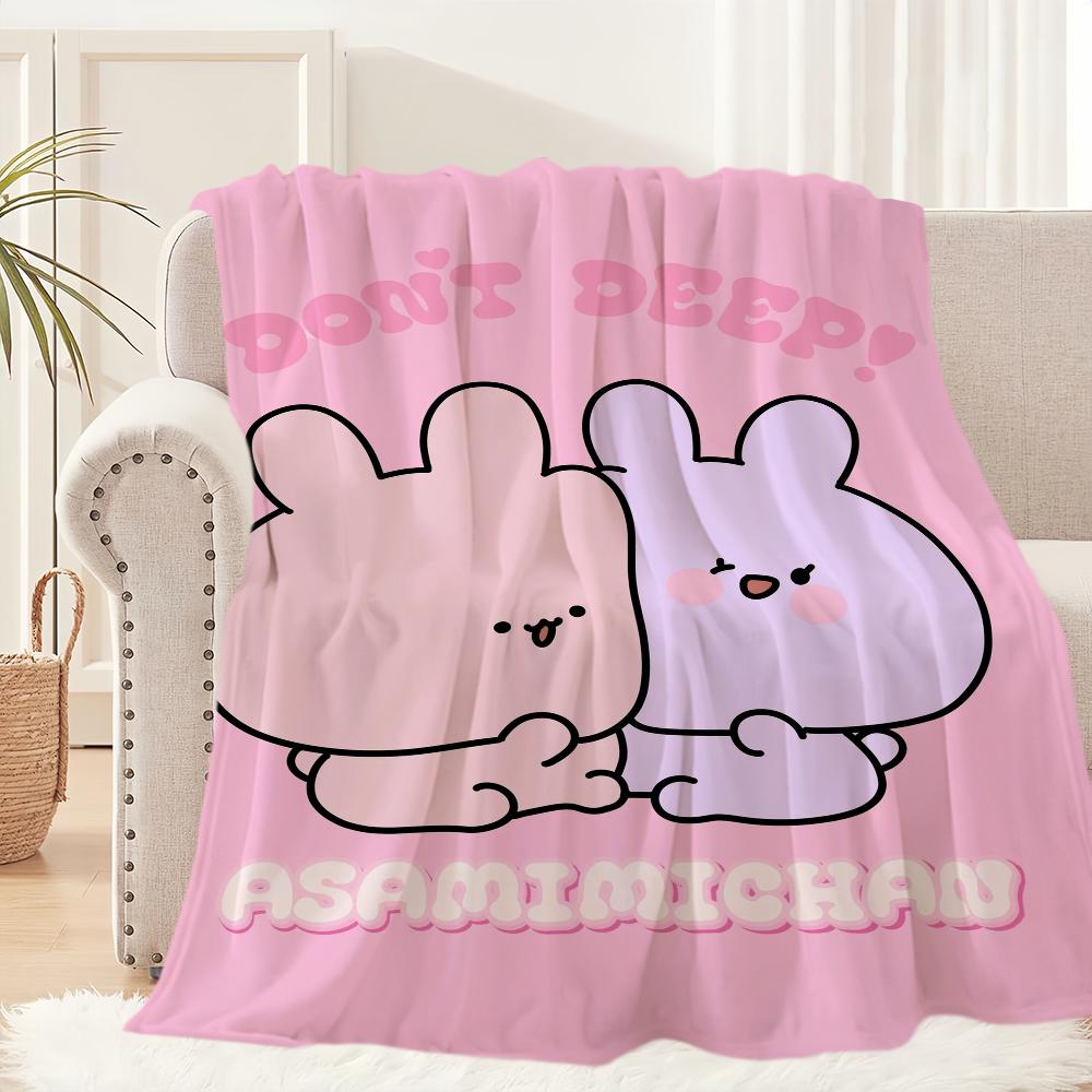 Süße Cartoon A-Asamimichan Decke Plüsch Nickerchen Sofa Teppich für Wohnzimmer Warmes Büro Schlafzimmer Geburtstag Zuhause Reise Kinder Geschenke