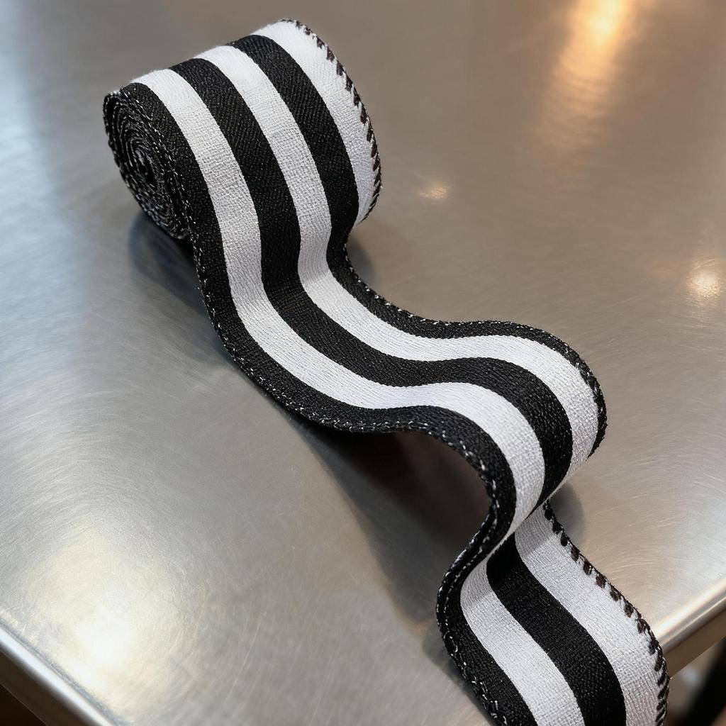 5-yard Black And White Checkered Linen Ribbon Christmas Wreath Ribbons Christmas Tree DIY Bow Ribbon Holiday Home Decoration