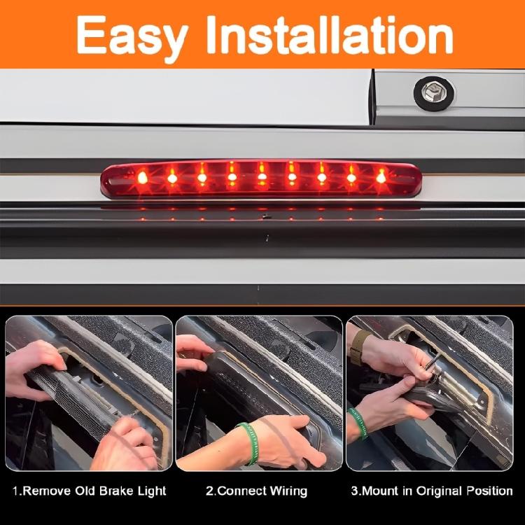 Easy Install Center High Mount LED Brake Light For Campers Trailers Multiple Applications Enhanced Safety AT-LED-28X30-01