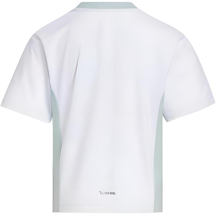 adidas Climacool T Shirt White/Light Green Children Aged 3 7 Years Old KC1543