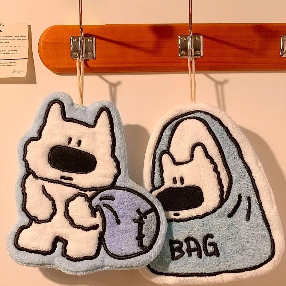 Cartoon Puppy Hand Towel Thickened Soft Strong Water Absorption Coral Fleece Hand Towel Skin-friendly Kitchen Hand Towel