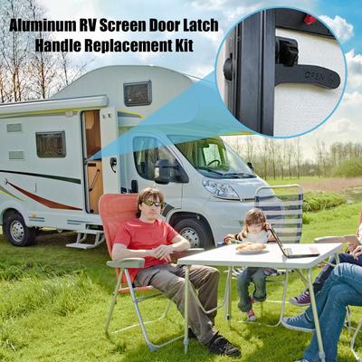 RV Screen Door Handle Van Motorhome Entry Parts Anti-Theft Weatherproof RV Screen Latch For Barn Outdoor Cargo Van Trailer Patio