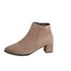 Suede Pointed Toe Plus Size Mid-heeled Fashion Boots 2025 Winter New Thick-heeled Martin Boots for Women