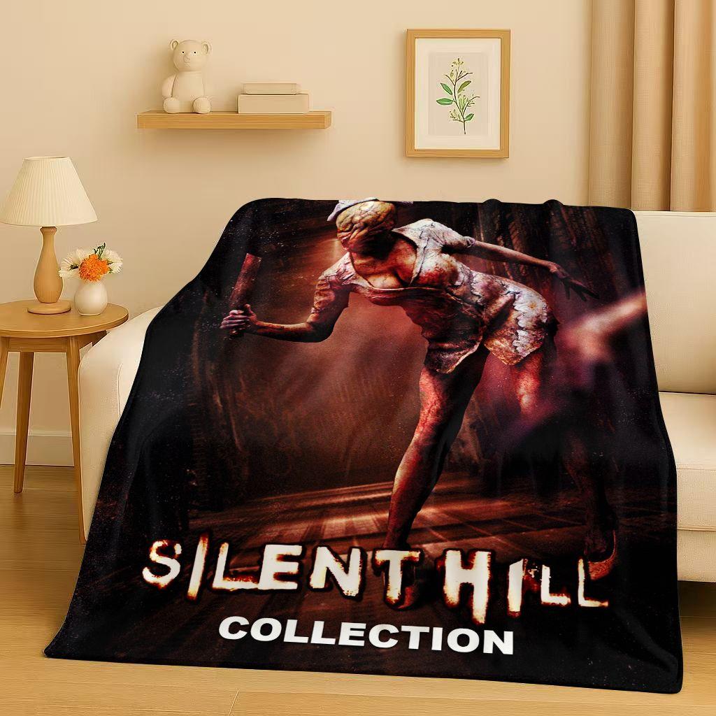 Classic Game Silent Hill Pyramid Head Horror Movie Flannel Blanket,Ultra Soft Warm Plush Throw for Home Bedroom Bed Sofa Cover
