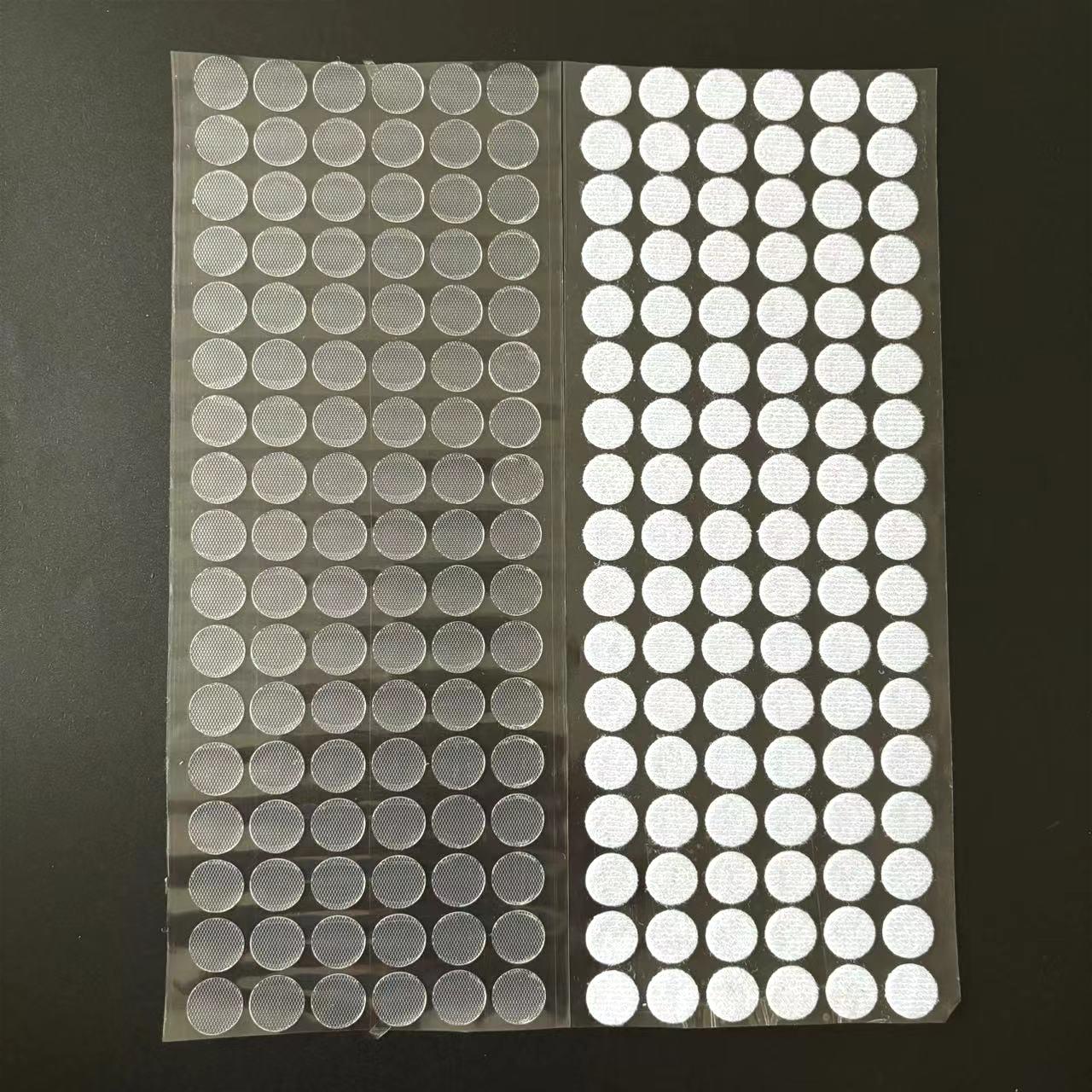 

200pcs (100 пар) Суперпрочные прозрачные точечные наклейки Многоразовые застежки-липучки 15 мм Клейкие белые круглые монетки для организации, рукоделия и упаковки
