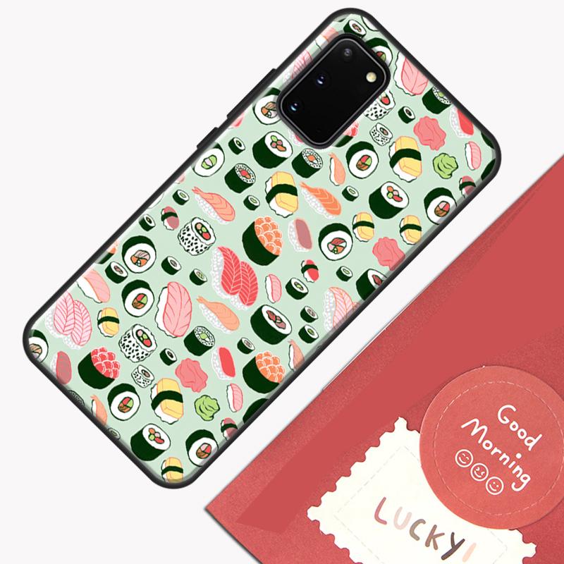 Kawaii Sushi Pattern Phone Case For Samsung Galaxy S26 S25 Ultra S20 S21 S22 S23 S24 S10 Plus S25 FE Cover Shell
